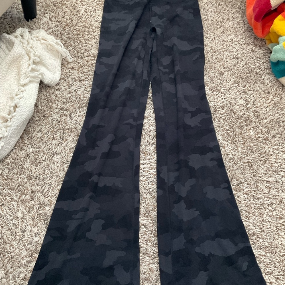 Lululemon Black Camouflage Flared Pants
